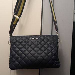 MZ WALLACE NAVY BLUE LARGE PIPPA SHOULDER/CROSSBODY BAG.